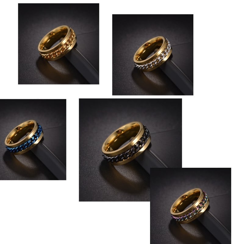 Picture of Good Quality Finger Ring For Men- Stylish Finger Ring - Silver & Black