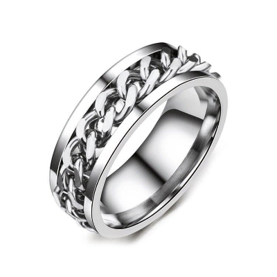 Picture of Self-defense Stainless Steel Ring- Fashionable Finger Ring - Silver