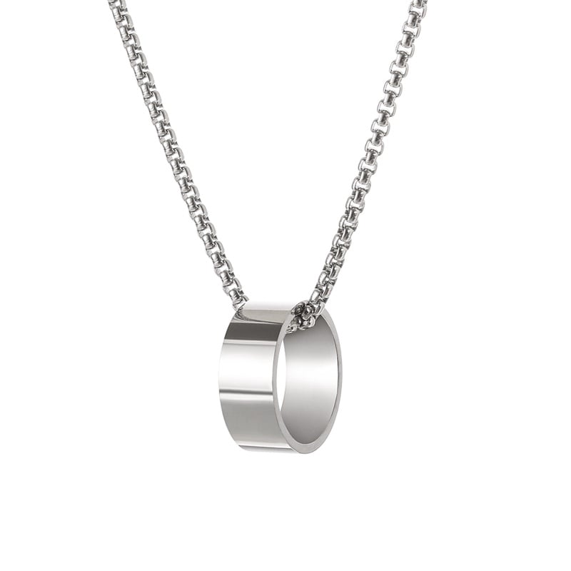 Picture of Stainless Steel Necklace Snake Chain & Finger Ring Chain Rock Man - Silver