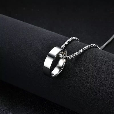 Picture of Luxury & Minimalist Flat Ring With Chain Necklace- Finger Ring & Chain