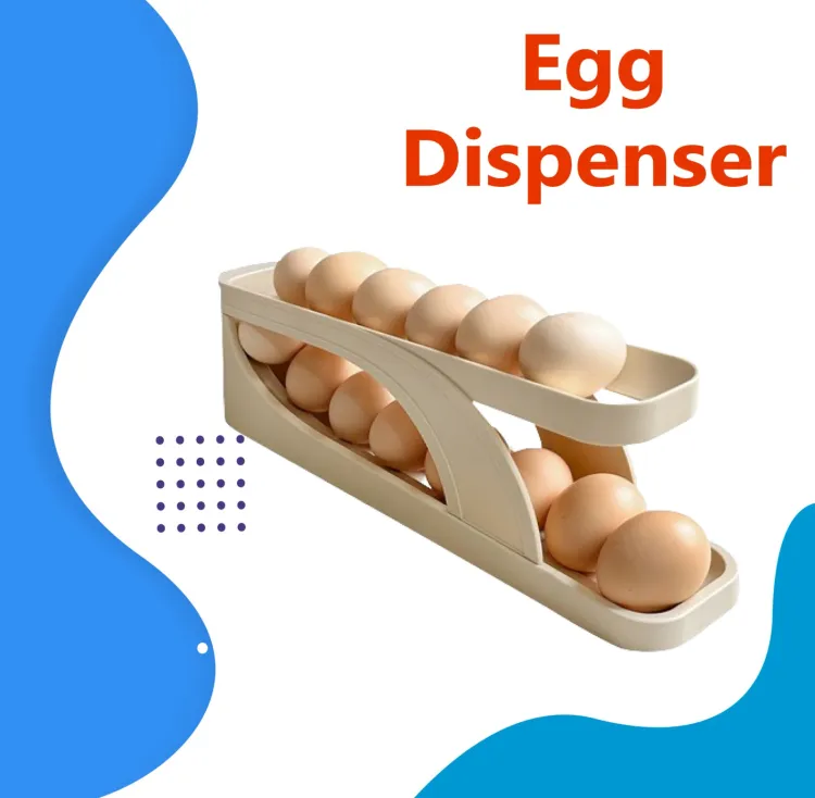 Picture of Automatic Roll-Down Double-Layer Egg Organizer, Automatic Scrolling Egg Dispenser Holder Storage Box Container Refrigerator for Refrigerator Kitchen Cabinet-1pcs-Best Rate Multicolor