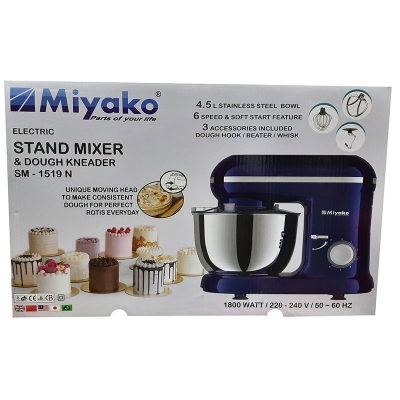 Picture of Miyako Electric Stand Mixer 4.5 Liter | 1800Watt | SM-1519 N Multicolor
