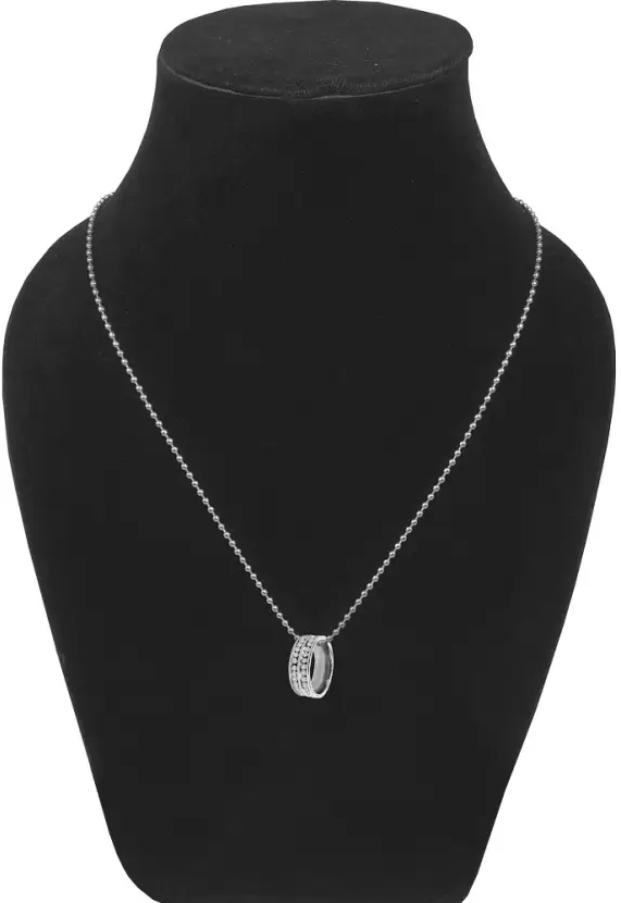 Picture of Stainless steel Chain Necklace For Men- Finger Ring With Necklace - Silver