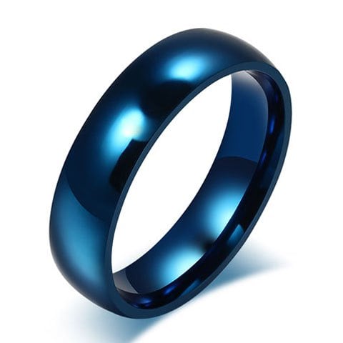 Picture of Titanium Steel Black Finger Rings Set For Man - Blue