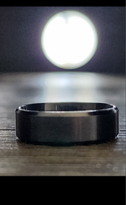 Picture of New fashion titanium steel type ring - Black