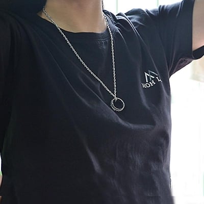 Picture of Neck Chains Men Stainless Steel-Finger Ring With Necklace