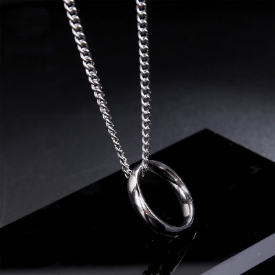 Picture of Stainless Steel Necklace Snake Chain & Finger Ring Chain Rock Man - Silver