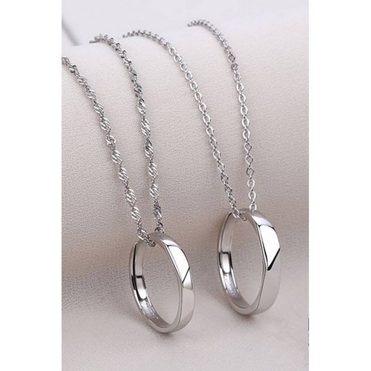 Picture of Stainless Steel Necklace Snake Chain & Finger Ring Chain Rock Man - Silver
