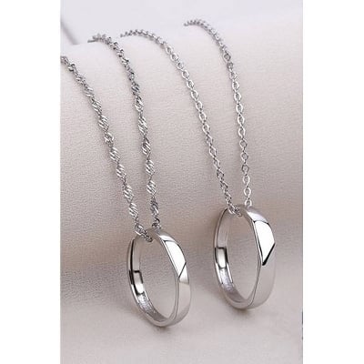 Picture of Stainless Steel Necklace Snake Chain & Finger Ring Chain Rock Man - Silver