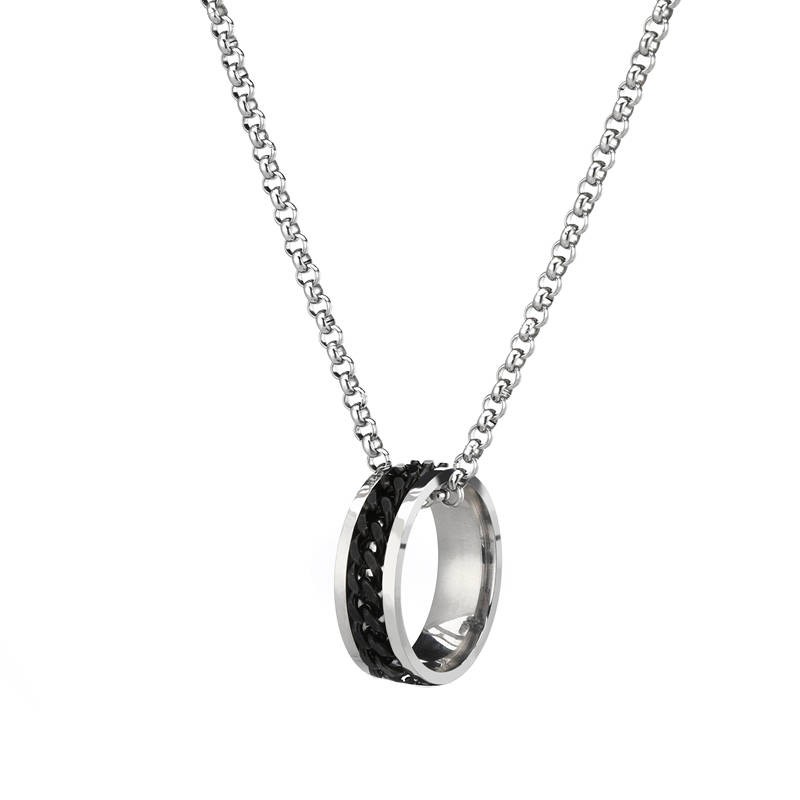 Picture of Stainless Steel Necklace Snake Chain & Finger Ring Chain Rock Man