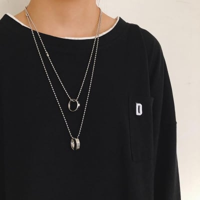 Picture of Luxury & Minimalist Flat Ring With Chain Necklace- Finger Ring & Chain