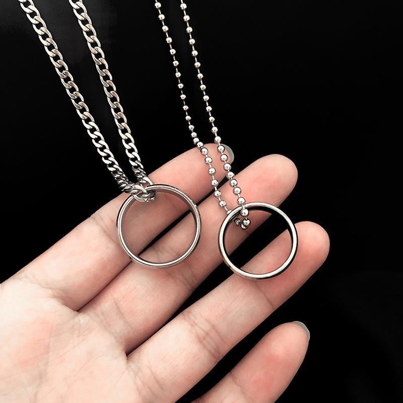 Picture of Luxury & Minimalist Flat Ring With Chain Necklace- Finger Ring & Chain