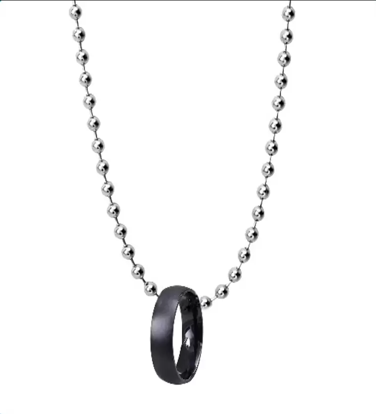 Picture of Luxury & Minimalist Flat Ring With Chain Necklace- Finger Ring & Chain