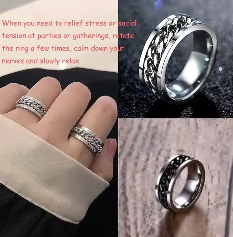 Picture of Stainless steel Snake Chain Necklace For Men- Finger Ring With Necklace - Silver
