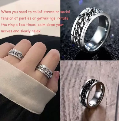 Picture of Stainless steel Snake Chain Necklace For Men- Finger Ring With Necklace - Silver