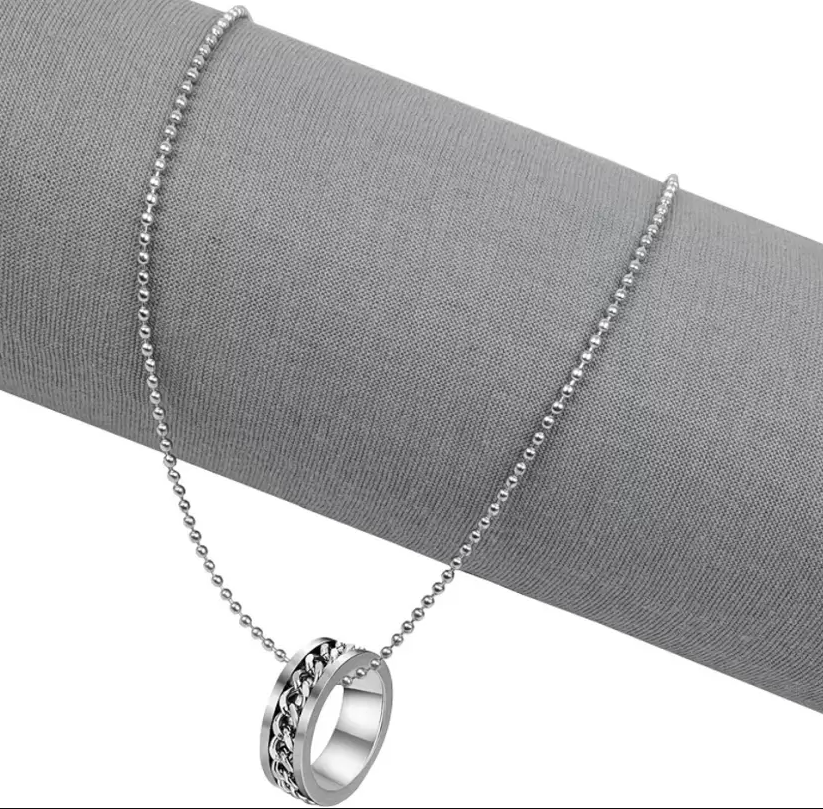 Picture of Stainless Steel Chain Necklace For Men- Finger Ring With Necklace