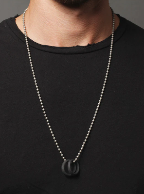 Picture of Fashionable Rounded Finger Ring & Chain Necklace-FashionAble Chain For Men