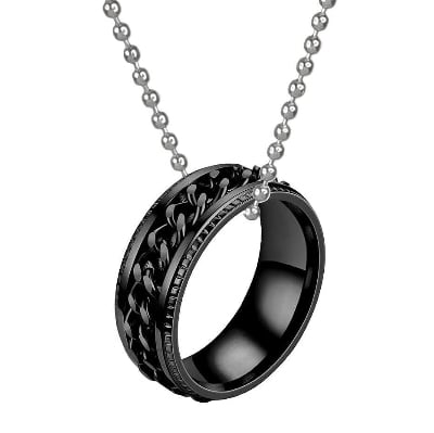 Picture of Stainless Steel Necklace Chain & Finger Ring Chain Rock Man