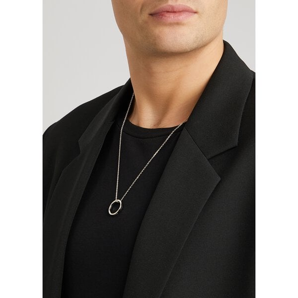 Picture of Fashionable Finger Ring With Necklace For Men- Man's Fashionable Ring & Chain - Silver