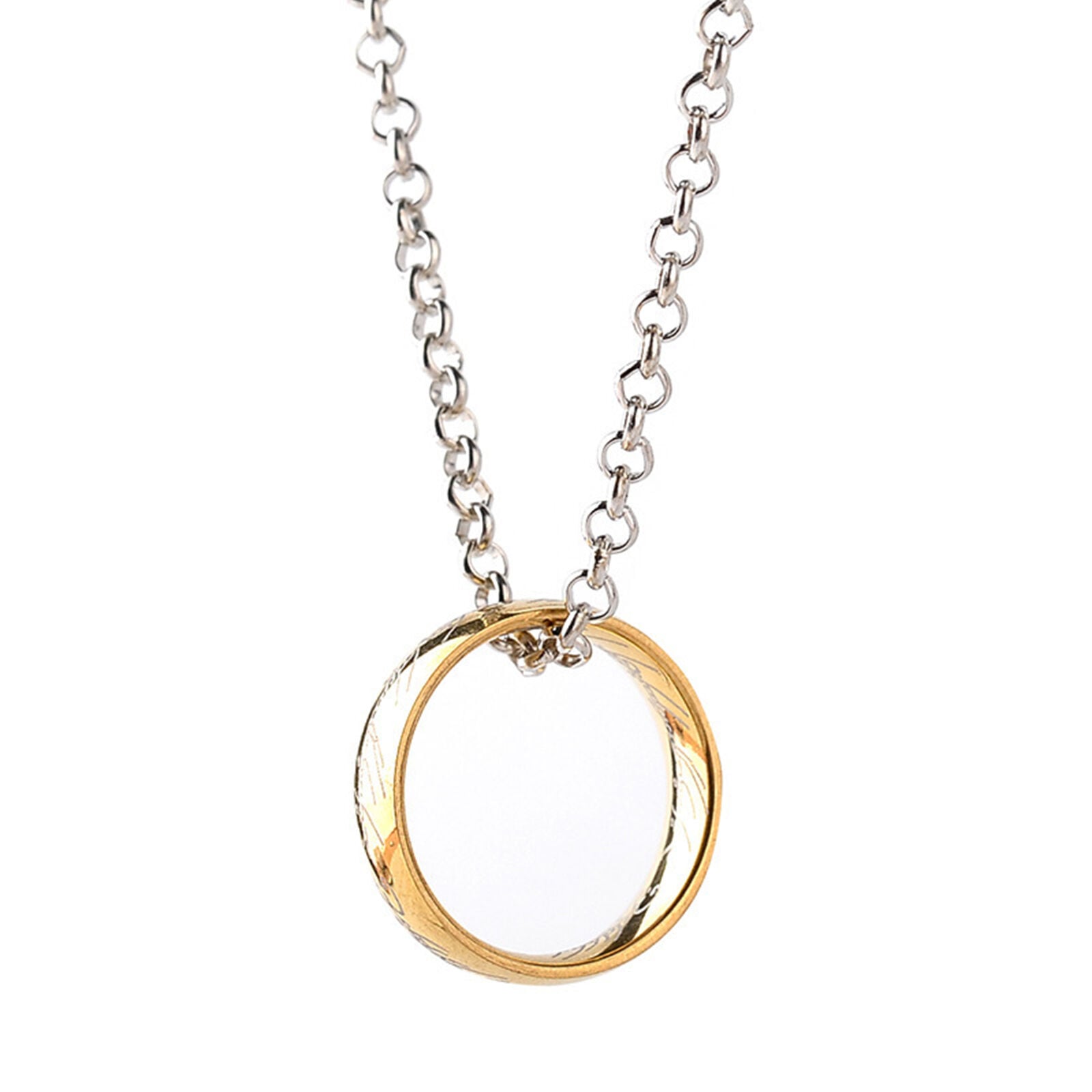 Picture of Fashionable Finger Ring With Necklace For Men- Man's Fashionable Ring & Chain - Silver