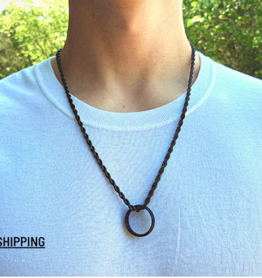 Picture of Fashionable Finger Ring With Necklace For Men- Man's Fashionable Ring & Chain