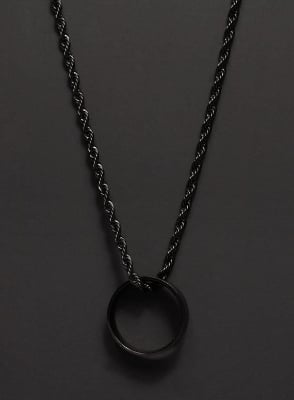 Picture of Stainless Steel Chain Necklace For Men- Finger Ring With Necklace