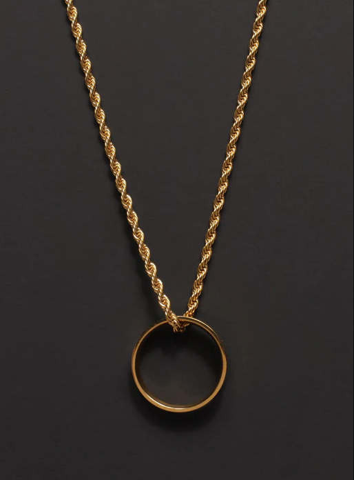 Picture of Luxury & Minimalist Flat Ring With Chain Necklace- Finger Ring & Chain