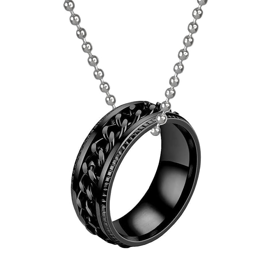 Picture of Luxury & Minimalist Flat Ring With Chain Necklace- Finger Ring & Chain
