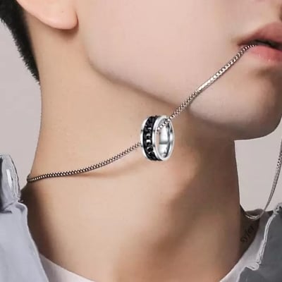 Picture of Thick Ring & Chain Necklace- Stylish Ring & Chain- Fashionable Ring & Chain