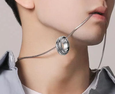Picture of Thick Ring & Chain Necklace- Stylish Ring & Chain- Fashionable Ring & Chain