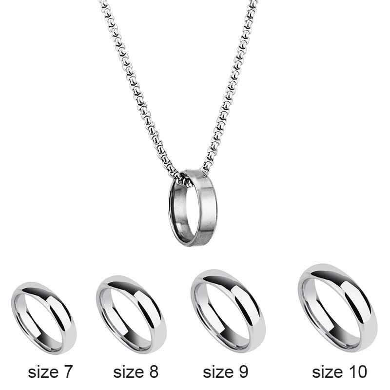 Picture of Fashionable Finger Ring With Necklace For Men- Man's Fashionable Ring & Chain - Silver
