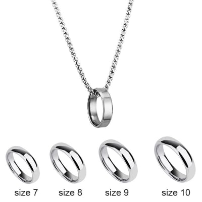 Picture of Fashionable Finger Ring With Necklace For Men- Man's Fashionable Ring & Chain - Silver