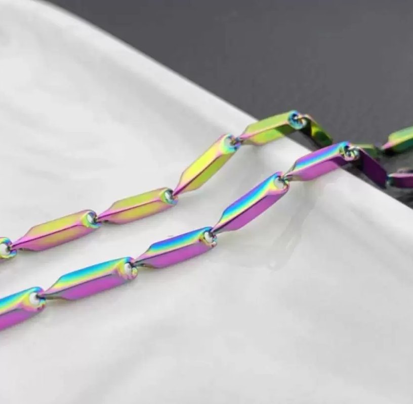 Picture of Stylish Chain for Men Rice Pattern Plated Stainless Steel Chain