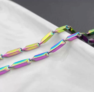 Picture of Stylish Chain for Men Rice Pattern Plated Stainless Steel Chain