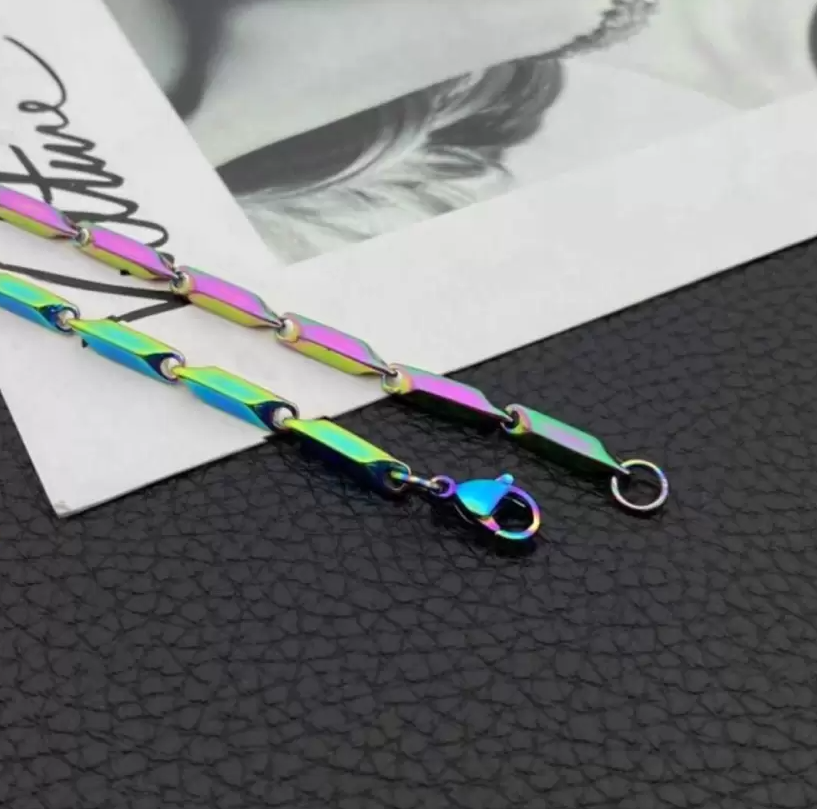 Picture of Stylish Chain for Men Rice Pattern Plated Stainless Steel Chain