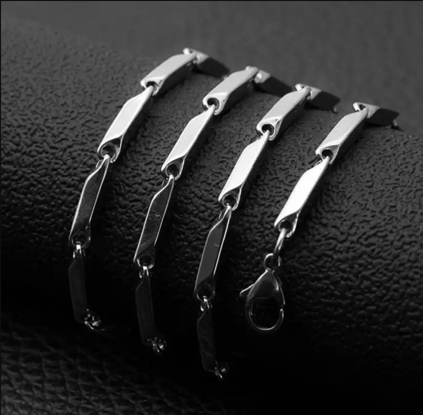 Picture of Men's Rice Chain - High Quality Stainless Steel - Silver