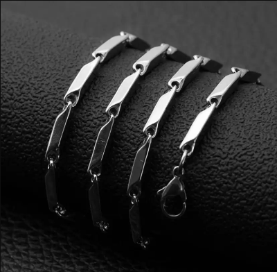 Picture of Men's Rice Chain - High Quality Stainless Steel - Silver