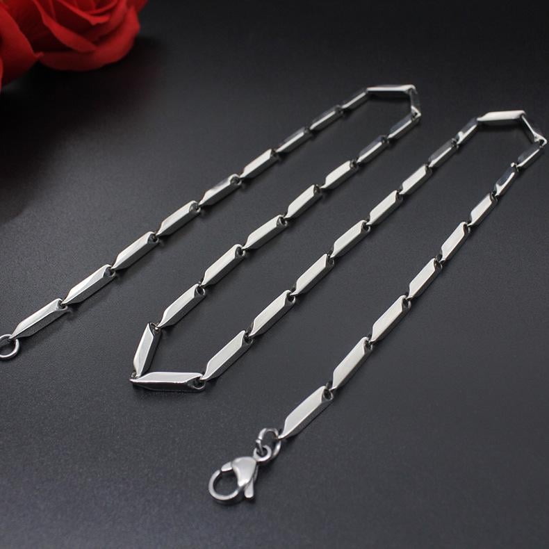 Picture of Classic Style Stainless Steel Rice Chain Necklace for Men