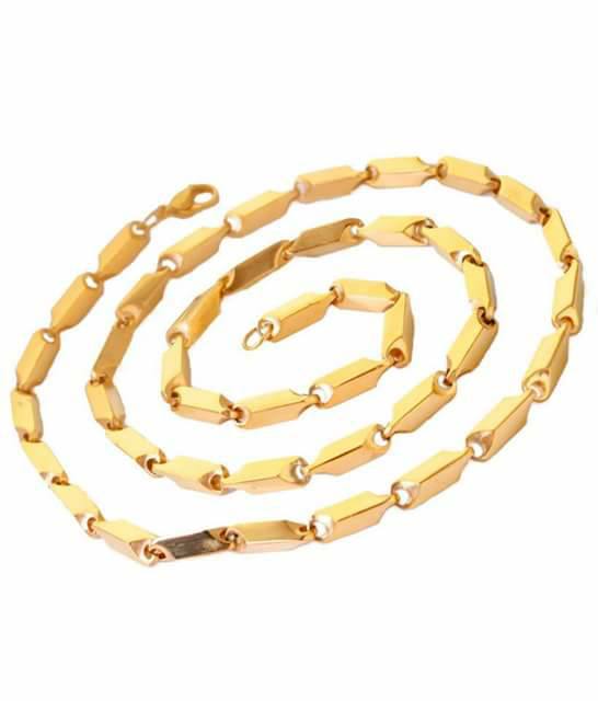 Picture of Nakabh Stainless Steel Rice Chain for Men and Boys - Gold