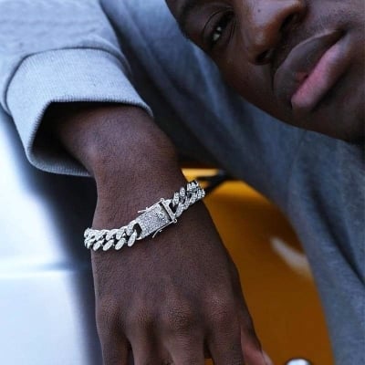 Picture of Silver Unique Bracelet for Men- Bracelet For Men-Chain Bracelet - Silver