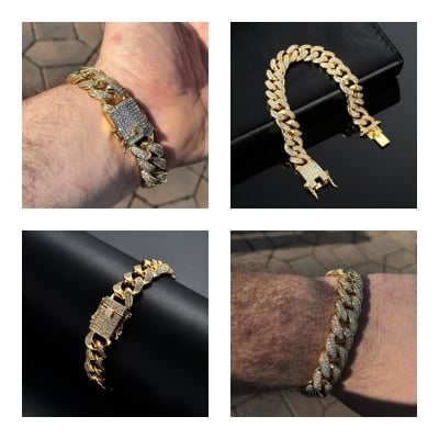 Picture of Silver Bracelet for Men-Fashionabl Chain Bracelet-Silve Bracelet - Gold