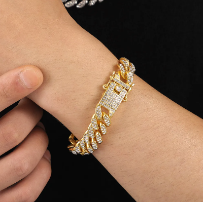 Picture of Silver Bracelet for Men-Fashionabl Chain Bracelet-Silve Bracelet - Gold