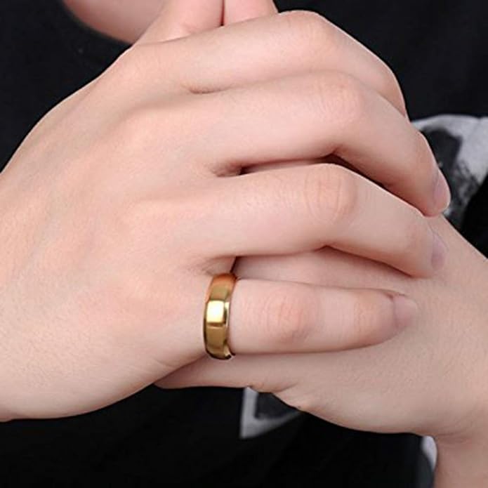 Picture of New fashion titanium steel type ring - Gold