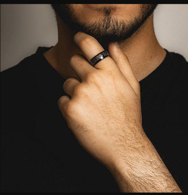 Picture of Religious Muslim Islamic Ornaments Halal Rings Couple Ringsshahada-kalima-ring - Black