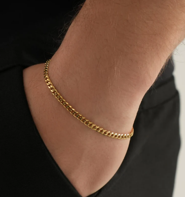 Picture of Bracelet For men-Stylish Men Bracelet - Gold
