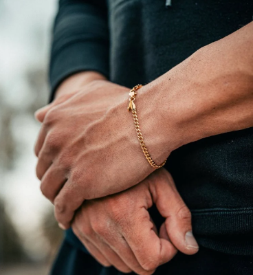 Picture of Bracelet For men-Stylish Men Bracelet - Gold