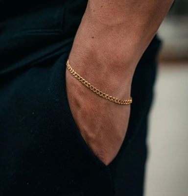 Picture of Bracelet For men-Stylish Men Bracelet - Gold