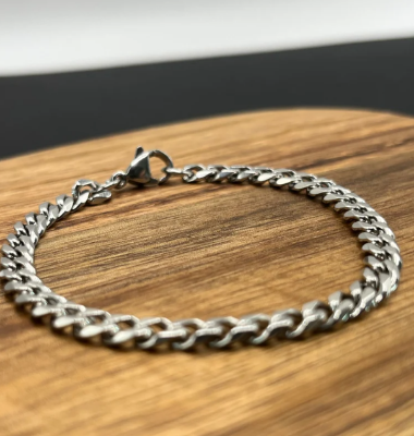 Picture of Metal Bracelet For Men- Stylish Man's Bracelet - Silver