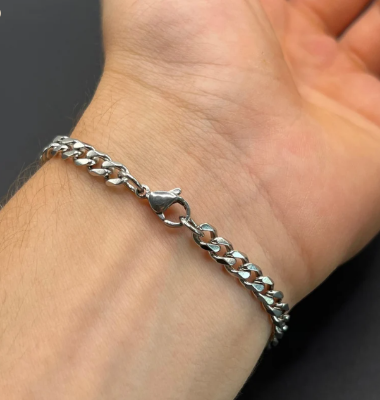 Picture of Metal Bracelet For Men- Stylish Man's Bracelet - Silver