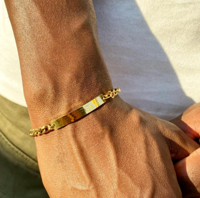 Picture of Stainless Steel Chain Bracelets For Man-Chain Bracelet For Men - Gold